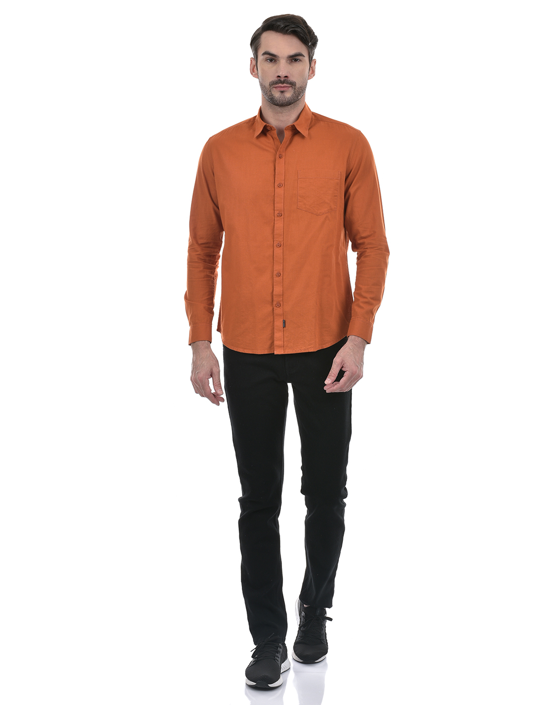 Numero Uno Men Solid Orange Shirt